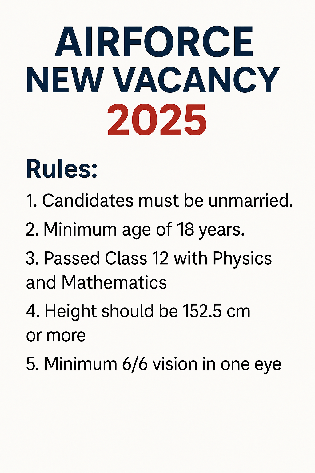 Airforce New Vacancy 2025